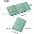 Miniatyrbillede 2 af 5: Øreringeholder Organizer med foldbart bogdesign Øreringe Bog Organizer, Bærbar Læder Rejse Øreringe Taske green