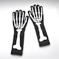 Pikkukuva 2 / 3: CDQ 1 par Halloween Luminous Skeleton-handskar Fullfinger för Cospla FlerfärgadCDQ