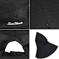 Miniatyrbilde 3 av 5: Dam UV-beskyttelse - Foldbar solhatt i mesh med bred brem og hull for hestehale