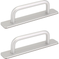 Miniatyrbillede 7 af 7: 2 stk. Dørhåndtag Selvklæbende Aluminiumlegering Tryk-Træk Dørhåndtag Skydedørhåndtag Ingen Boring til Låge Skab Toilet, 150 x 25mm 150 x 25mm