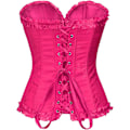 Miniatyrbillede 1 af 4: Korsettoppe til kvinder, Bustier Shapewear Lingeri, Blonder Talje Push Up Bodysuit Rose Red XS