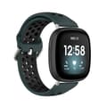 For Fitbit Versa 4 / Sense 2 Tvåfärgat Silikon Armbandsur Olive Green Black