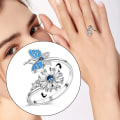 Miniatyrbillede 2 af 5: SQBB Bogstaver Angst Ringe Sølv Spinner Fidget Ringe til Butterfly Snowflake Angst Spinning Justerbar Ring til kvinder T