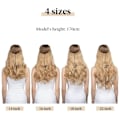 Miniatyrbild 4 av 4: Syntetiska Clip-in Våghårsextensions Ombre Naturligt Svart Blond Rosa En Bit Falskt Hårstycke Fisklinje Falska Hårstycken Jet Black 14 tum