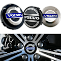 Miniatyrbillede 1 af 5: 4-pak - Volvo Centerkapsler / Hjulkapsel Emblem - Bil 70 70 64mm Grå