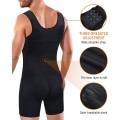 Miniatyrbilde 4 av 5: Menn Shapewear Full Body Shaper Kompresjon Slankende Mage Kontroll Body (1 stk-svart) zdq