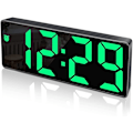 Miniatyrbillede 1 af 4: Digitalt vækkeur, stort LED-display med tal og snooze-funktion, justerbar lysstyrke, USB-oplader, vækkeur til soveværelse, stue, kontor