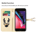Miniatyrbilde 3 av 5: Kompatibel med Iphone 8 Plus/ Kompatibel med Iphone 7 Plus case Pattern Elk Flip Läder cover - Blå Yellow none