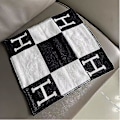 Miniatyrbillede 3 af 3: 45x45cm H-formet Ullkashmir Pudebetræk Dobbeltseng Sofa Fly Black