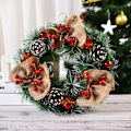 Miniatyrbillede 4 af 4: Kunstig Julekrans Farverig Smuk Væghusdørkrans til Udendørs Festdekoration C