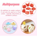 Miniatyrbilde 5 av 5: 8-delt mini tegneserie kakeskjærer for baking, 3d opphøyde pepperkakeformer, egnet for frosting, molds