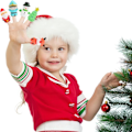Miniatyrbillede 5 af 5: 5 stk. julefingerdukker Legetøj til børn Elg Julemand Snemand Juletræ Karakterfester Goodiebag Fillers