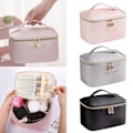 Miniatyrbillede 1 af 5: PU kosmetisk taske makeup taske sort black