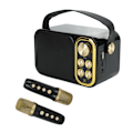Miniatyrbillede 6 af 8: Karaokemaskine med 2 mikrofoner Karaoke alt i én maskine Bærbar Bluetooth-sangmaskine til hjemmefest Sort