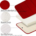 Miniatyrbillede 2 af 5: Badeværelsesmåtte i memory foam, skridsikker, absorberende, superhyggelig, fløjlsblød, supervandabsorberende, tyk, vinrød Vinrød Wine Red Wine Red 17 X 24 inches