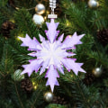 Miniatyrbilde 5 av 5: Heyone 2021 årlige Snowflake Crystal Juledekorasjoner (lilla)