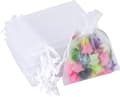 Organza gaveposer, 100 stk, hvid, 7x9cm, med snøre, rivefast, til smykker og slik