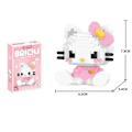 Miniatyrbillede 1 af 5: Byggesten Sanrio Anime Figur Kuromi Samlede Legetøj Dekorativ Ornament Model My Melody Børnepuslespilsgaver Hello kitty