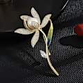 Miniatyrbild 2 av 5: Moderiktigt lyx narcissus corsage koppar mikro inläggningar växt brosch dam kläder accessoarer zdq