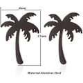 Miniatyrbillede 2 af 4: Heyone rustfrit stål Tiny Beach Palm Tree Stud øreringe sommerferie smykker