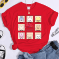 Miniatyrbillede 1 af 6: K-POP Stray Kids T-shirt - Herre og Dame T-shirts - Harajuku Y2K T-shirt - Casual Sommer Kortærmede T-shirts til kvinder - TL3274-rød XL TL3274-red