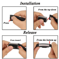 Pikkukuva 3 / 5: Herr Dam Mesh Strap Metal Quick Release Strap Svart L Vit L