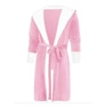 Miniatyrbilde 4 av 4: Kvinner Sherpa Fleece Morgenkåpe Myk Morgenkåpe Hette Plysj Håndkle Badrock Rosa Pink