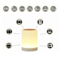 Miniatyrbild 5 av 8: Bluetooth-högtalare med pekkontroll, uppladdningsbar, bärbar, smart, liten högtalare med färgglada lampor för hemmet, vit