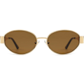 Miniatyrbillede 2 af 5: SOJOS Retro Oval Solbriller Kompatible med Kvinder og Mænd Trendy Solbriller Klassiske Farver UV400-beskyttelse SJ1217_SSDLV D Shiny Gold-Brown