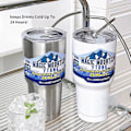 Miniatyrbillede 2 af 5: 30 oz vandflaske i rustfrit stål med sugerør termokande Tumbler Co White one size