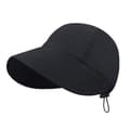 Hat med bred skygge, justerbar kasket, herre, dame, strandhat Black