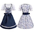 Miniatyrbillede 5 af 5: Oktoberfest Kostumefesttøj Cosplay-hjælpemiddel V-ringet kjole Blå blue M