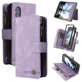 Pikkukuva 1 / 5: Kotelo Samsung Galaxy Z Fold 3 5g Nahkakotelo Kääntökannella Luottokorttitelineellä Rahakotelo Magneettipainikkeet Kotelo Jalusta Shoc Purple A