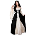 Miniatyrbillede 1 af 3: Middelalder Punk Kjole Cosplay Halloween Kostumer Kvinder Slot Karneval Fest Forklædning Prinsesse Kvinde Viktoriansk Vestido Robe Sort Black L Black L
