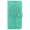 Miniatyrbillede 1 af 5: Kompatibel iPhone 11 Pro Max Etui Læder Cover - Grønt træ og rådyr null none