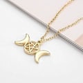 Pikkukuva 2 / 4: Heyone Fashion 3 väriä Triple Moon Goddess -riipus kaulakoru Pentacle Pentagram Wiccan -koru