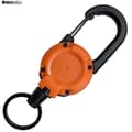 2-pack Heavy Duty Retractable Keychain Carabiner Car Keychain with Badge Holder Orange-2 Pack orange-2 pack