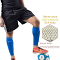 Miniatyrbillede 4 af 5: Fodbold leggings strømper - skinnebensbeskyttere, kompressionsærmer til læg med bikageformede puder (1 par) Blå M zdq