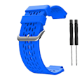 Miniatyrbillede 1 af 5: Blødt silikone udskiftningsrem til ur, armbånd, åndbart sportsurrem til Garmin- Approach S4/s2 Vivoactive [LGL] Blue