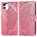 Miniatyrbild 1 av 5: Kompatibelt med iPhone 11 Fodral Flip Cover Präglad Fjäril Mjukt TPU Stötsäkert Skal Slim - Rosa null none