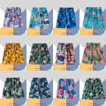 Miniatyrbild 3 av 4: Strandshorts med färgglada tryck för män Hot Summer Badbyxor Sport löparbaddräkter med mesh -DK7017 zdq