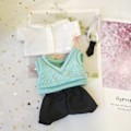Miniatyrbild 1 av 5: Dockkläder för 20cm Idol Dolls Tillbehör Plysch Dollkläder Grön One Size