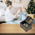 Miniatyrbilde 4 av 5: Du er mitt solskinn musikboks, håndvevd lasergravert vintage unik musikboksgaver til bursdag, jul（svart）