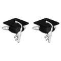 Graduation Cap Cufflinks - Black/Silver