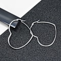 Miniatyrbillede 3 af 4: Hjerte Ring Øreringe Dame Charm Store Øreringe Rustfrit Stål 40mm 40mm