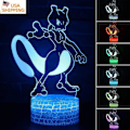 Miniatyrbilde 2 av 5: Veeki 3D Mewtwo Lampe Spill Roll TouchRemote LED Nattlys Bordslampe Hjemmedekorasjon Gave