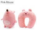 Miniatyrbilde 1 av 10: Plysjputer U-formet reisepute ROSA MUS Pink Mouse