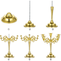 Miniatyrbillede 5 af 5: CDQ Metall Kandelaber Guld 5 Arm 27cm Ljushållare med lång kon