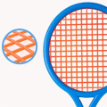 Miniatyrbilde 5 av 5: Tennisracket i plast Barnleksak Utomhussport Interaktiv strandleksak Set (blå)
