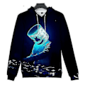 Miniatyrbillede 2 af 5: Barn Marshmello Neon Dj 3D-trykt Hoodie Sweatshirt Jakke Trøje Sort 130cm (6-7 År)